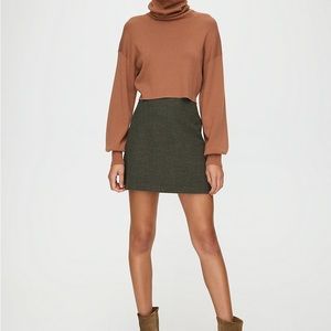 Aritzia Wilfred Renée Skirt Green H.ludlow Black Twill Size 6 with Pockets